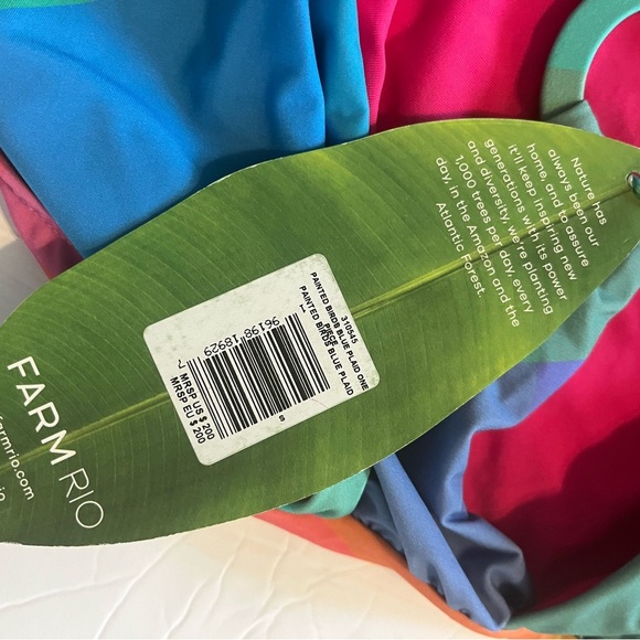 NWT FARM Rio Plaid Cut-Out One-Piece Swimsuit – Size Small - Picture 2 of 5